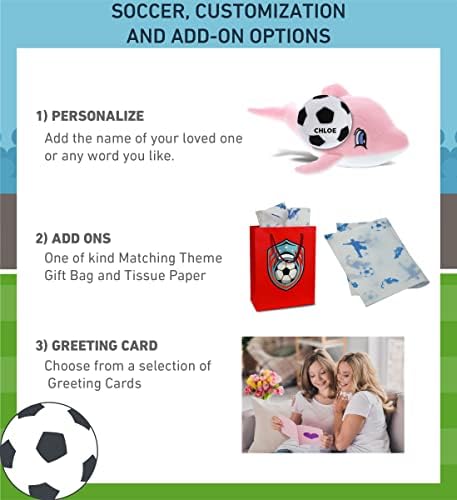 DolliBu Pink Dolphin Plush with Soccer Ball - 12 Inches
