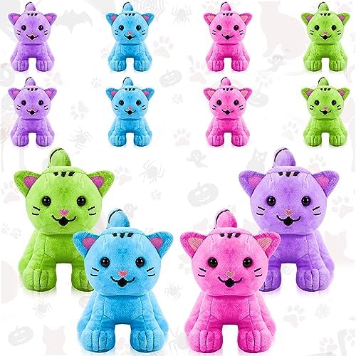 Jenaai 8 Pcs Halloween Cat Plush Set