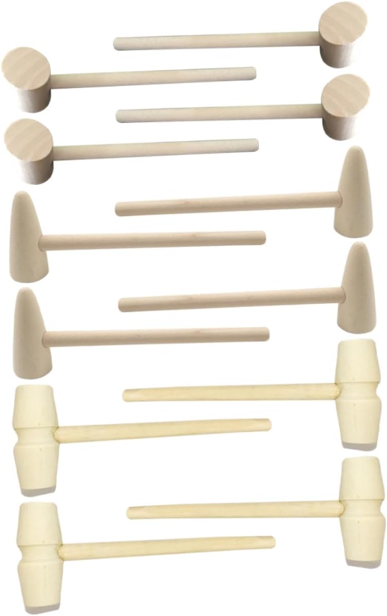 Toyvian Wooden Mini Hammers 15pc Set for Kids