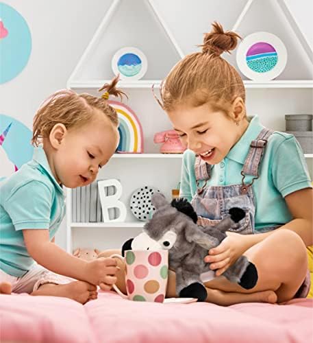 Puzzled DolliBu Plush Donkey - 9 Inch Soft Huggable Grey Stuffed Animal Toy