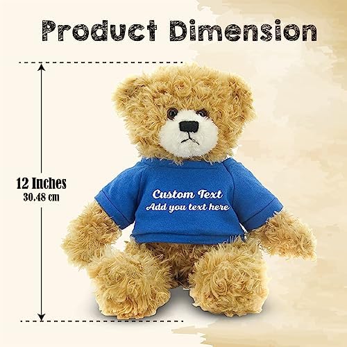 Customized Beige Brandon Bear - 12 Inch Personalized Plush Toy