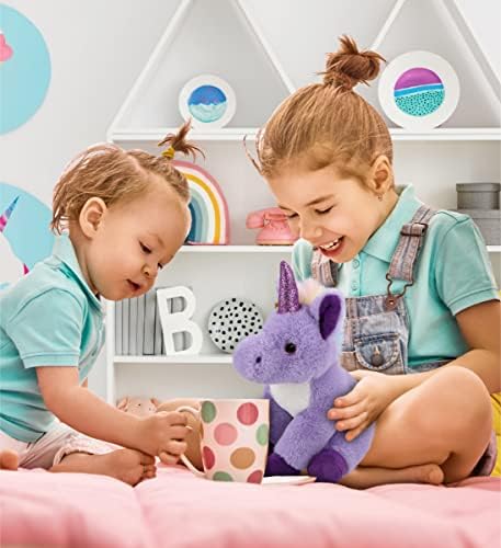 DolliBu Plush Purple Unicorn Toy - 9 Inches Huggable