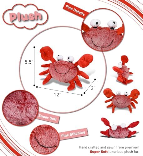 DolliBu Red Crab Plush Toy - 12 Inches
