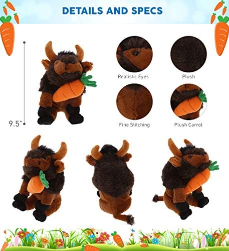 DolliBu Happy Easter Buffalo Plush with Carrot