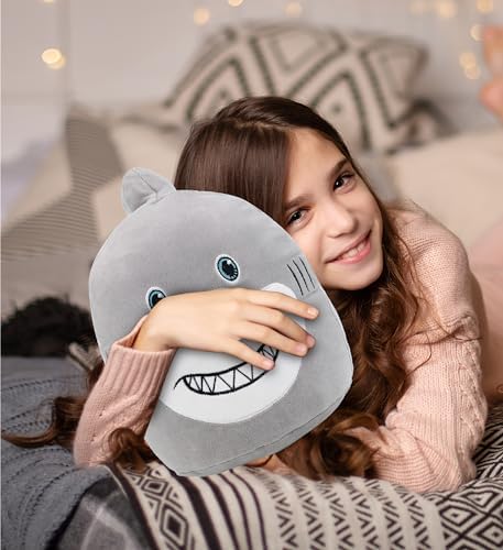 DolliBu Snug-Mooshies Shark Plush Toy - 10 Inch Huggable