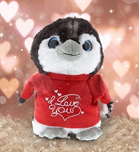 DolliBu I Love You Grey Penguin Plush - 9 Inches