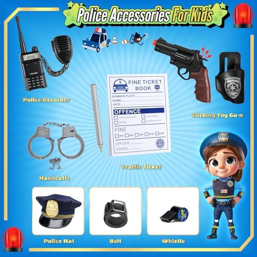 Yadiya Police Officer Costume for Kids 3-12