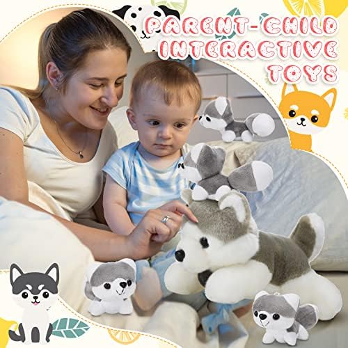 HyDren 5-Piece Husky Plush Set - Big Small Cute Dog Stuffed Animals