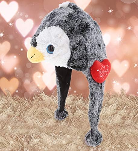 DolliBu I Love You Penguin Plush Hat with Name Personalization