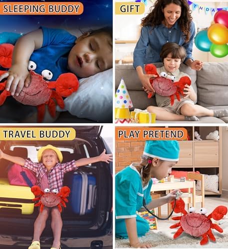 DolliBu Red Crab Plush Toy - 12 Inches