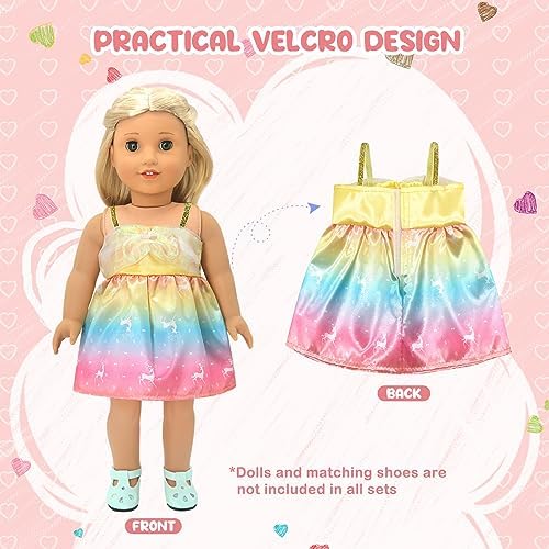DC-BEAUTIFUL 6 Piece Doll Outfits for 16-18 Inch Baby Dolls