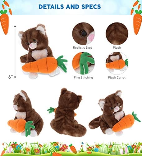 DolliBu Happy Easter Brown Cat Plush Toy 7 Inches
