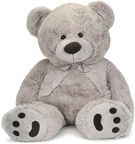 JOON Huge Teddy Bear - 38 Inches Light Gray Fluffy Faux Fur 1