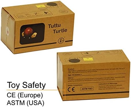 Tuttu Turtle Wooden Pull Toy with Rotating Ball for Toddlers