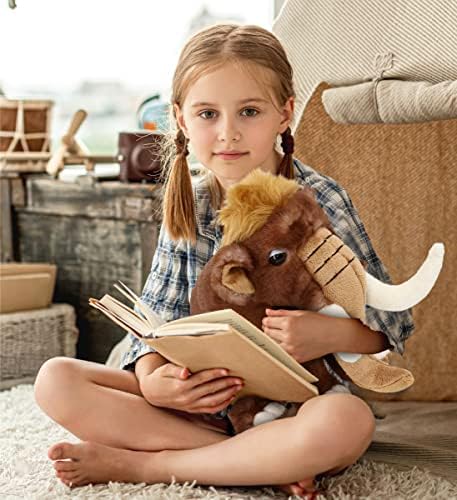 DolliBu Plush Mammoth Stuffed Animal - 9 Inch Huggable Wild Toy