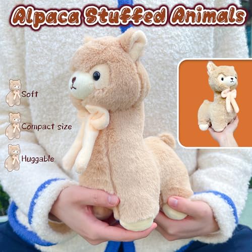 NuomiYue Brown Alpaca Plush Toy 11 Cuddly Llama Stuffed Animal