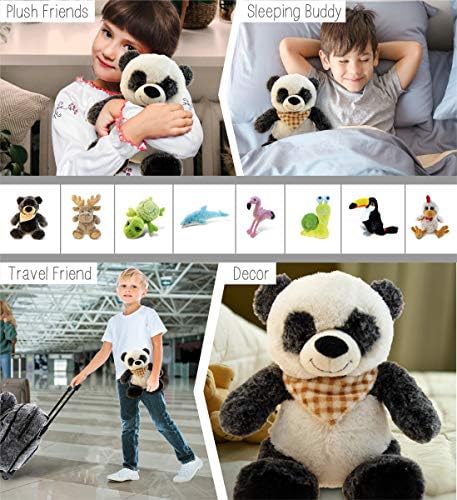DolliBu Plush Panda Bear Stuffed Animal 8 Inch