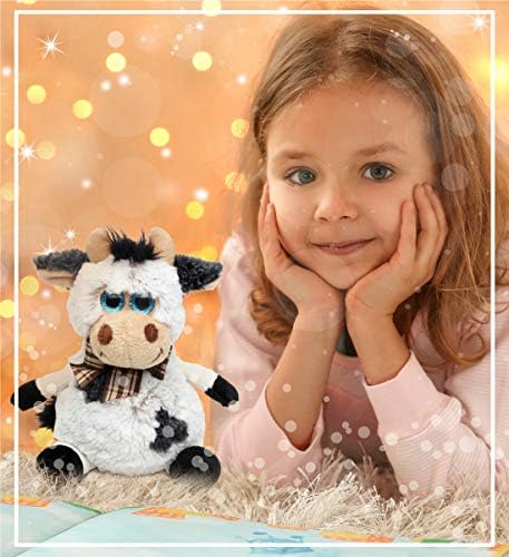 Puzzled DolliBu Plush Cow with Bow Toy 7 Inch