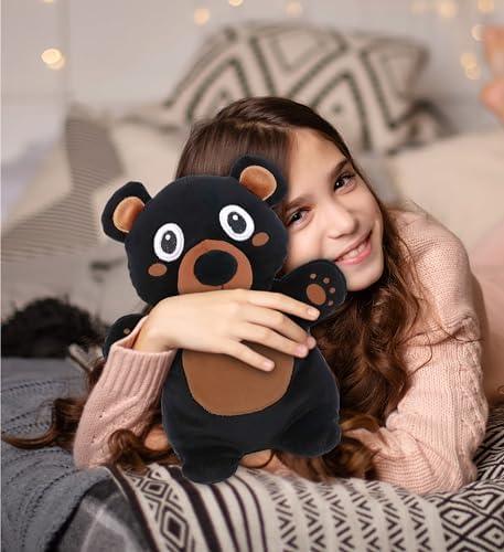 DolliBu Snug-Mooshies Standing Black Bear Plush Toy
