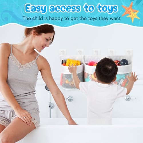 Satumho Bath Toy Storage Organizer White