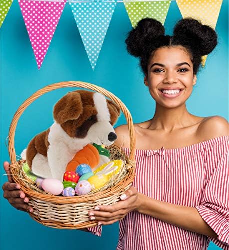 DolliBu St Bernard Plush Dog with Carrot - Happy Easter 8 Inch Stuffed Animal