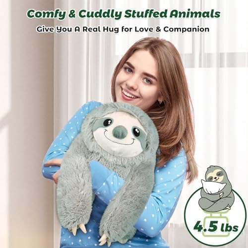 Bobbie Laxi 27 Sloth Weighted Plush Toy for Kids and Adults