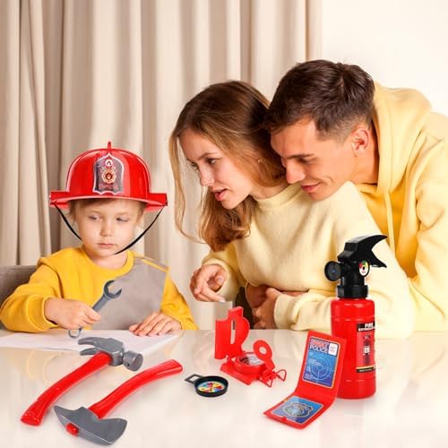 Noamus 18 Pcs Fireman Costume for Kids Ages 3-7