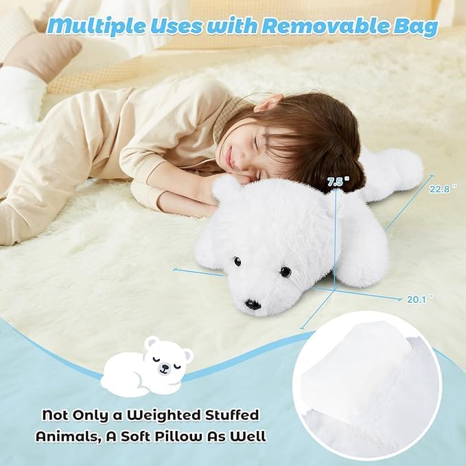 Bobbie Laxi 23 Polar Bear Weighted Plush Toy