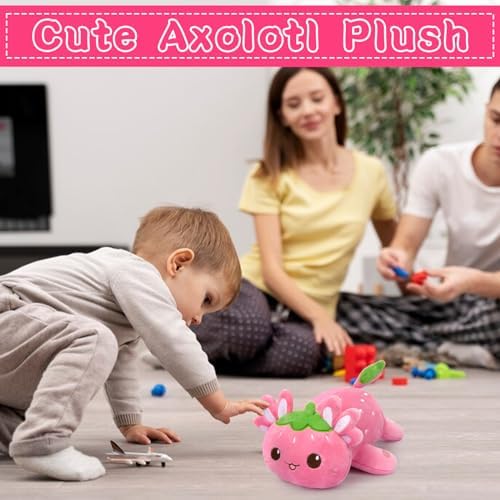 Cute Strawberry Axolotl Plush Pillow Toy