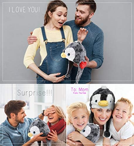 DolliBu I Love You Penguin Plush Hat with Name Personalization