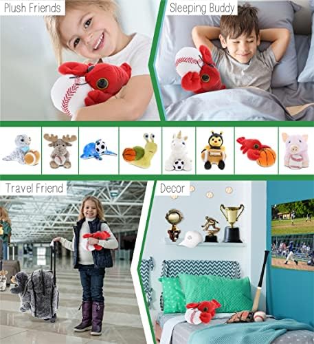 DolliBu Big Eye Lobster Plush with Baseball - 6 Inches 1