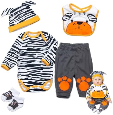 Medylove 22 Reborn Baby Boy Tiger Outfit 5 Pieces 1