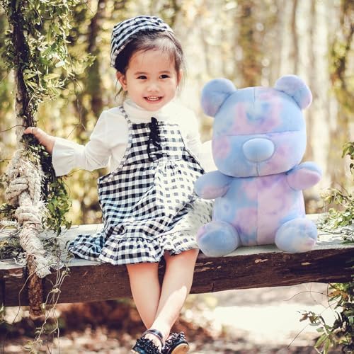 Tie Dye Bear Plush Toy - 9 Inch Cuddly Stuffed Animal