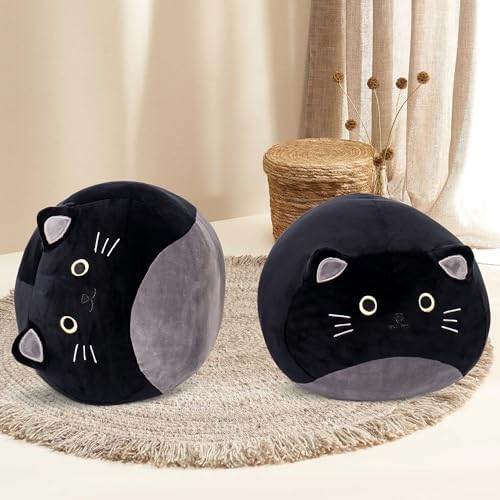 Wepop 20-Inch Black Cat Plush Pillow Toy
