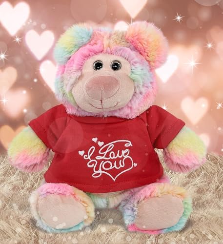 DolliBu I Love You Rainbow Bear Plush - 9 Inches 1