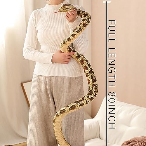 80 Inch Realistic Snake Plush Toy for Kids Halloween Costume