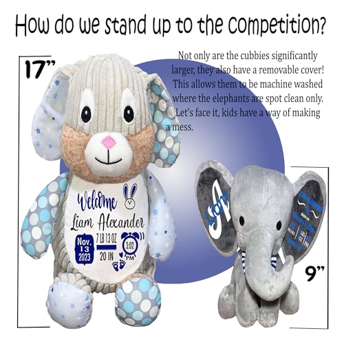 Baby Birth Stats Plush - Starry Night Bunny