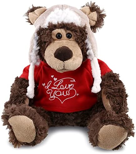 DolliBu I Love You Valentine Grizzly Bear 10 Inches