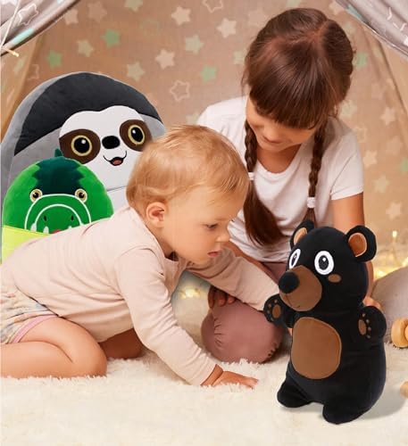 DolliBu Snug-Mooshies Standing Black Bear Plush Toy