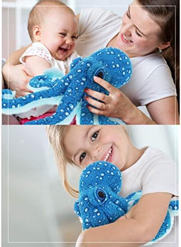 DolliBu 16 Inch Large Blue Octopus Plush Toy