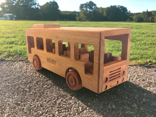 Personalized Wooden School Bus Toy for Toddlers 1