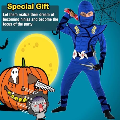 SATKULL Kids Ninja Costume Set with Accessories