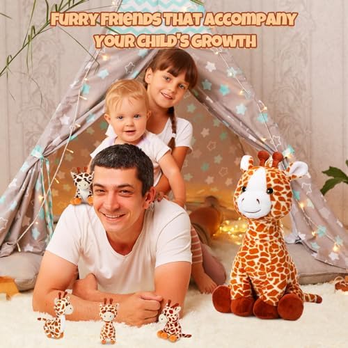 Honoson 5 Pcs Giraffe Plush Set with Babies