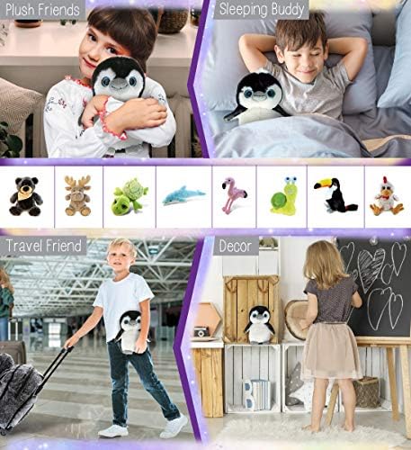 DolliBu Grey Penguin Plush - Huggable 9 Inch Stuffed Animal