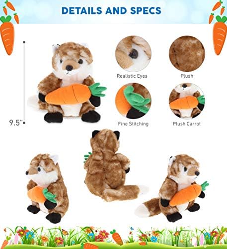 DolliBu Happy Easter Soft Plush Fox with Carrot