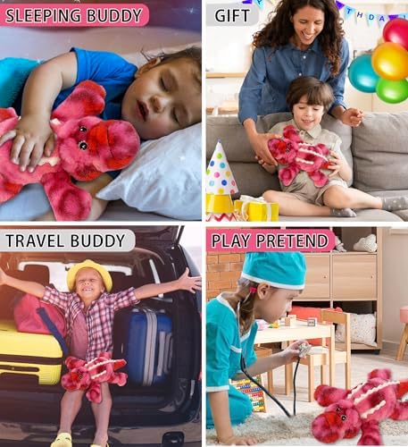 DolliBu Pink Tie-Dye Alligator Plush Toy - 12 Inch