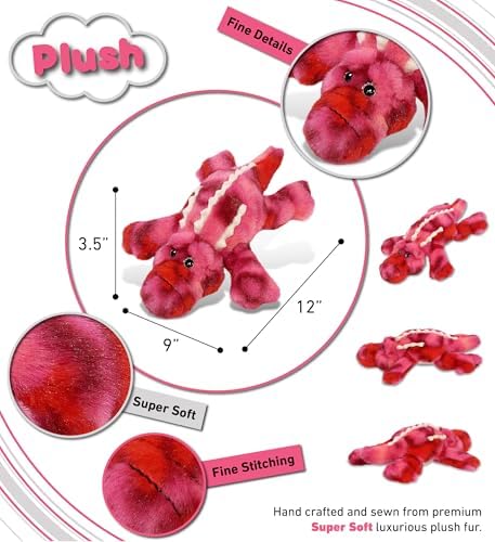 DolliBu Pink Tie-Dye Alligator Plush Toy - 12 Inch