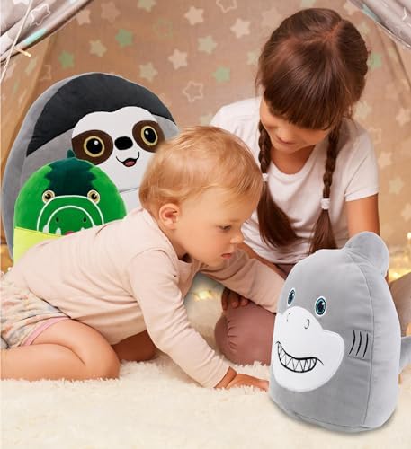 DolliBu Snug-Mooshies Shark Plush Toy - 10 Inch Huggable