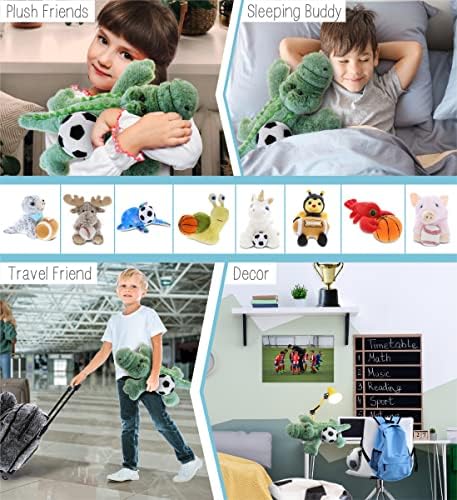 DolliBu Alligator Plush with Soccer Ball - 165 Inch Gator Toy