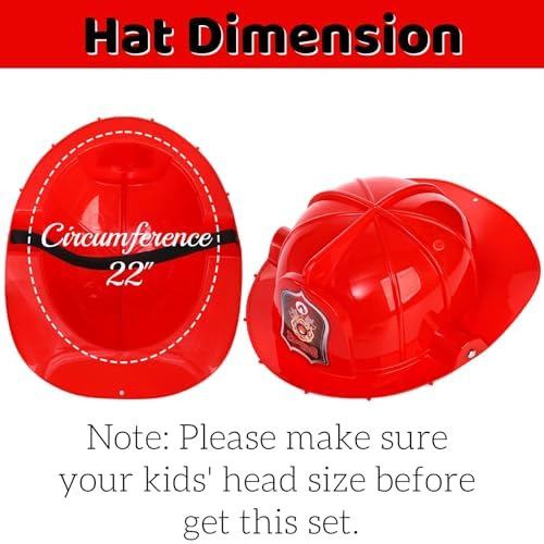 Noamus 18 Pcs Fireman Costume for Kids Ages 3-7